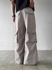 Manfinity Streetrush Pantalones cargo casuales sólidos y holgados para hombre