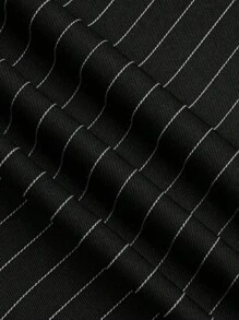 Franclia 时尚优雅修身条纹背心女式无袖短款别致吊带背心 - 黑色 - 查看 7