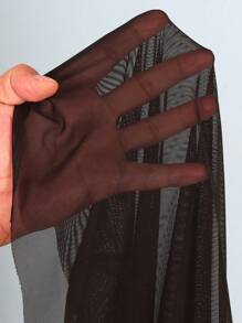 Swim Oasis Plus Size Women Simple Daily Summer Lady Resort Beach Cover-Up & Mini Skirt Set - Black - View 3