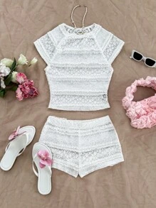 Soleia Women Two Pieces Outfits For Daily Wear - White - View 3