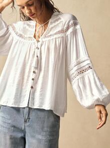 Bohemela Solid Color Woven Loose Fit Women Shirt