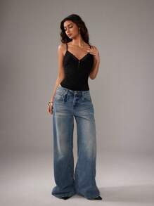 TRNVIE Women's Versatile Lace Black Bodysuit For Vacation, Spring/Summer - Black - View 6