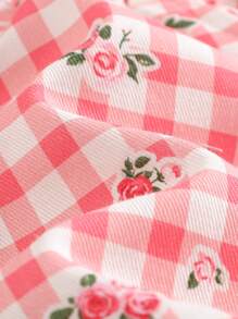 Cozy Pixies Baby Girls' Ditsy Floral Elastic Waist Ruffle Hem Casual Shorts, Versatile - Pink - View 9