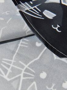 Manfinity Homme Camisa de manga corta con estampado de gatos para hombre, camisas de verano de moda con gatos para hombres