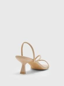 CUCCOO SZL Giày sandal đế vuông gót thấp gợi cảm màu mơ, quai hậu thích hợp khi đi làm, hẹn hò, tụ tập, ngày lễ, tiệc tùng, kỳ nghỉ, ngày lễ tình nhân - Màu be - Xem 8