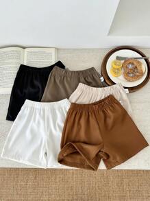 SHEIN Vintaside Kids 5pcs/Set Young Boy Candy-Colored All-Match Casual Shorts, Summer - Multicolor - View 3