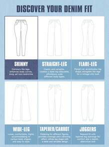SHEIN Tall Jeans pitillo elásticos para mujer con abertura lateral, azul