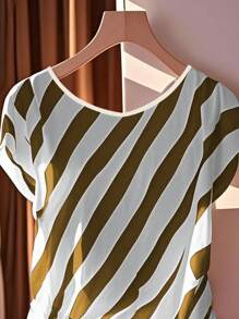 Franclia Blus Wanita Kasual Tanpa Lengan, Leher V, Hem Bertali dengan Detail Pita, Musim Semi/Panas - MultiWarna - View 2