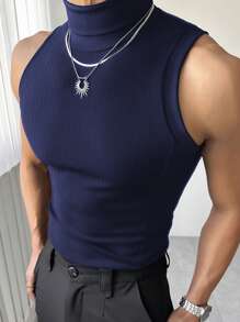 Manfinity Dauomo Men's Solid Color Sleeveless Top, Fashion For Summer