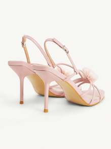 CUCCOO CHICEST 女士高跟凉鞋，尖头镂空粉色花朵 9CM 细高跟性感连衣裙凉鞋，夏季户外凉鞋 - 粉色 - 查看 14