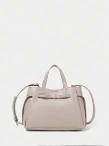 SHECARRY 女士大容量手提包，适合通勤 - Volcanic Gray - 查看 4