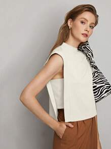 MOTF PREMIUM SOLID ZIPPER BACK TANK TOP