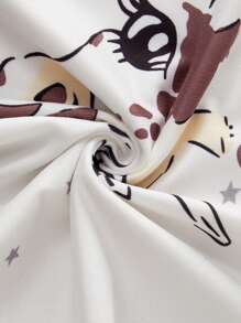 Tween Girl 2 Pieces Pajama Set, Cute Giraffe Print, Soft & Comfortable Fabric, Short Sleeve Top & Shorts, Loungewear Back To School Fashion - Multicolor - View 6