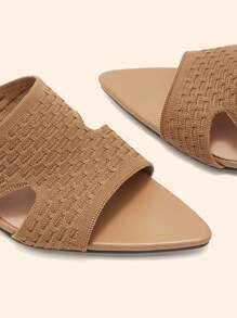 CUCCOO BASICS Sandalias de tacón de aguja de punta fina para mujer, diseño versátil - Marrón - Ver 8