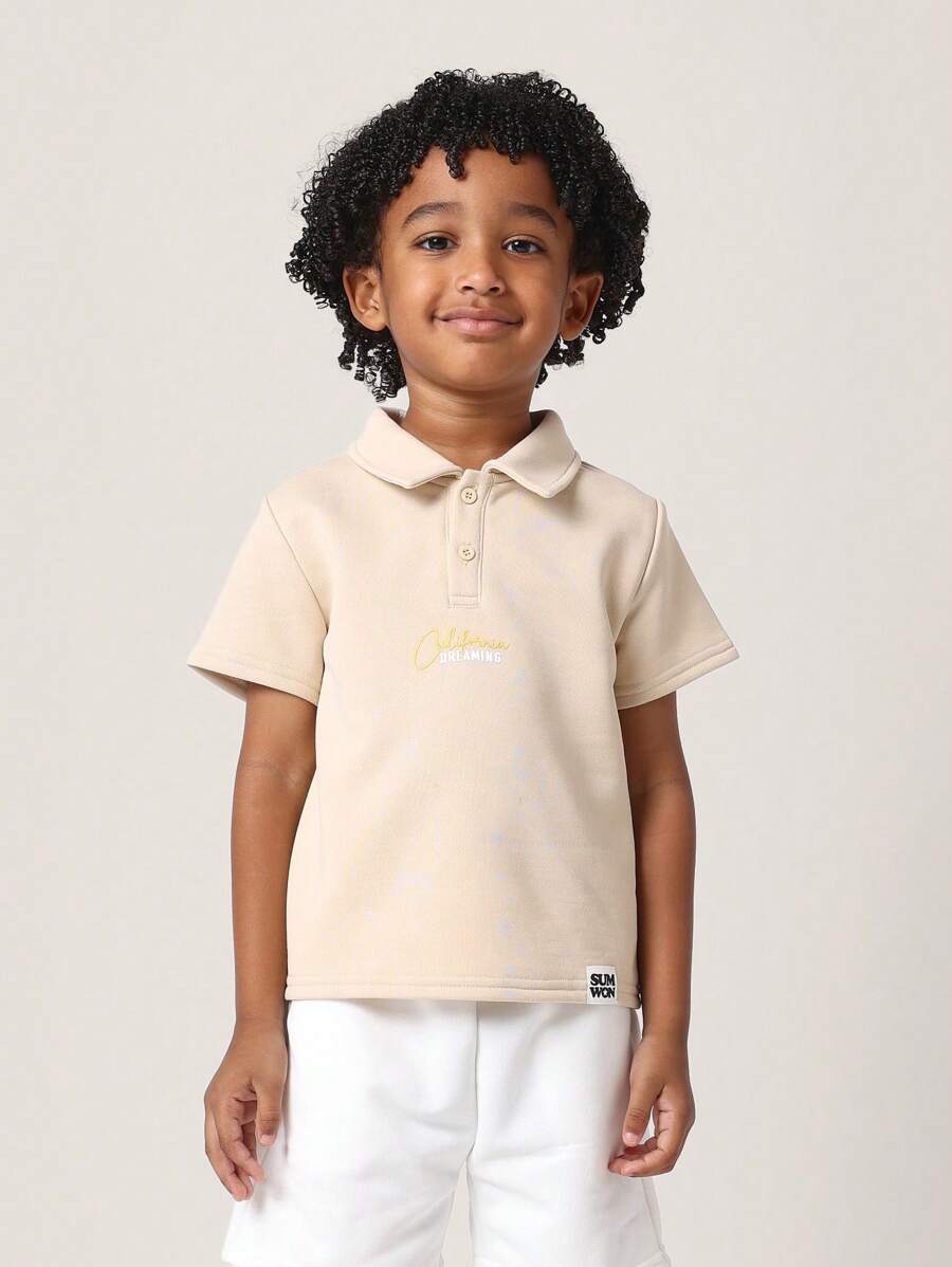 SUMWON 经典青年 Polo 衫校服运动短袖夏季休闲学院风校服透气网球服