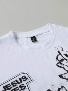 Manfinity EMRG 青年男士街头图形脸字母印花T恤套装街头潮流套装男士两件套男士两件套两件短款套装服装套装 - 彩色 - 查看 5