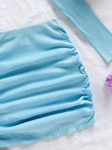 Soleia 女士日常两件套服装 - 藍色 - 查看 8