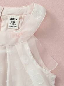 SHEIN 女婴优雅蝴蝶结装饰无袖连衣裙，款式适合派对、生日、节日、夏季 - 淺粉色 - 查看 7