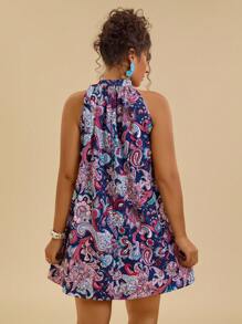 Travachic 大码波西米亚风佩斯利印花吊带夏季连衣裙