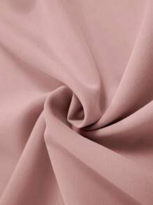 Flirla 加大码高腰褶皱休闲纯色日常黑色半身裙长裙 - 藕粉色 - 查看 3