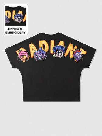 Street Life Men's Loose Fit T-Shirt With Applique Cartoon Graphic