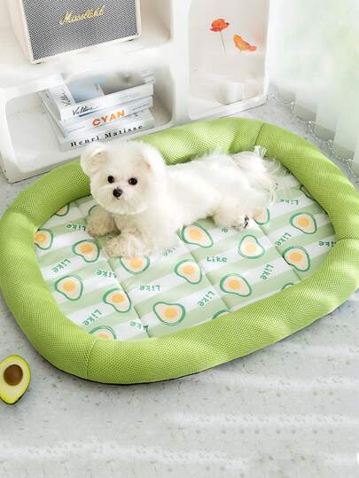 PETSIN 1件可爱牛油果印花宠物床垫 | 防刮，带靠垫 | 适合夏季猫狗使用 | 宠物床垫 | 适用于猫床和狗床 | 多功能小型宠物用品