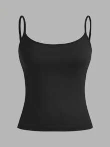 SHEIN PETITE CURVE 大码女式三件套紧身休闲背心（细肩带） - 淺藍色 - 查看 7