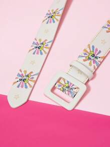 THE POWERPUFF GIRLS X SHEIN 1pc Women's Bubble Pattern Adjustable Belt, Fashion & Versatile - Multicolor - View 2