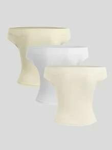 Sweetra Women's Elegant Fitted Ruffle Off-Shoulder Top, Summer - Multicolor - View 2