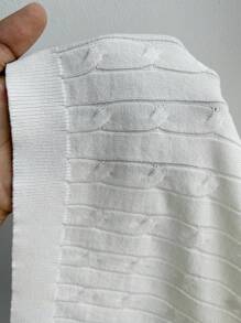 TRNVIE Suéter de punto de manga corta con cuello polo de unicolor casual