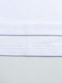 Manfinity Homme Contrast Color Fashionable Casual Short Sleeve POLO Shirt, Suitable For Summer Polo Shirts For Men Polo Shirt For Men Polo Shirts For Men Collar Men T Shirts Polo Polo T Shirt Men - White - View 3