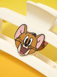 TOM & JERRY X SHEIN 1 Stück große Haarspange mit Cartoon Maus, Käse- und Bananen-Motiven, Dekorative Haarzubehör Clips