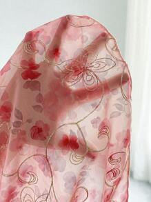 Elenzga 夏季加大码 V 领碎花松紧腰短袖优雅连衣裙