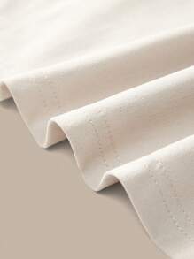 SHEIN BASICS Đầm mini cổ tròn tay ngắn đan màu trơn đơn giản có dây rút bên hông dành cho nữ - Màu Xám nhạt - Xem 6