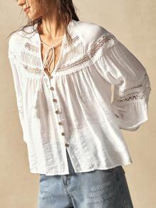 Bohemela Solid Color Woven Loose Fit Women Shirt