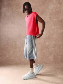 SUMWON Raw Edge Cropped Tank Sleeveless Athletic Performance Workout Top Basic Casual Muscle Tee Modern Relaxed Fit Summer Sports Gym Urban Fashion