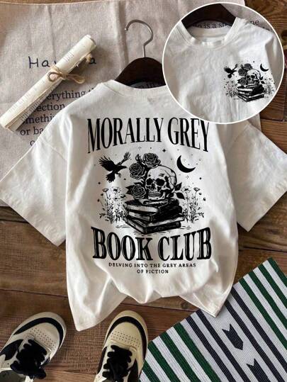 SHEIN EZwear Plus Size Halloween T-Shirt, Plus Size Streetwear Tee, Graphic Short Sleeve T-Shirt, Cute Summer Top, Vacation Vibe