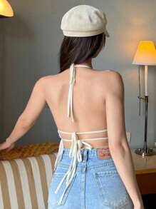 DAZY 女士雪纺沙滩裹身裙，露背，度假风，比基尼泳装