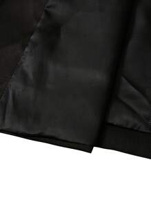 Calvornis 男士纯色斑驳翻领长袖西装外套和裤子商务旅行两件套 - 黑色 - 查看 6