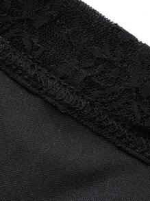 FRIFUL 女士时尚蕾丝面料紧身裤喇叭裤，透明夏季长裤 - 黑色 - 查看 7