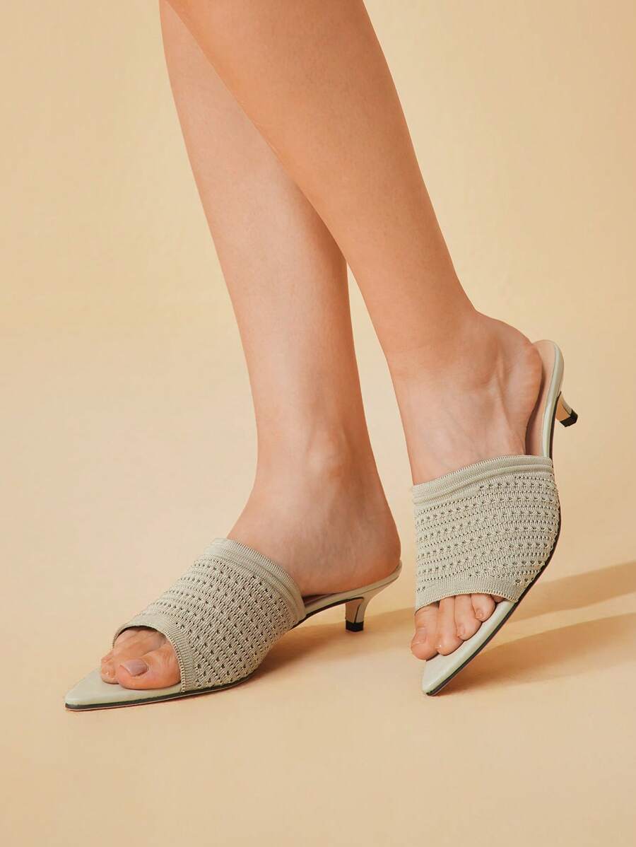 CUCCOO BASICS Pointed Toe Stiletto High Heel Women Sandals, Versatile - Green - View 1