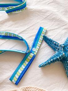 2 件女童几何图案吊带背心和松紧腰阔腿裤套装，彩色花卉图案休闲度假装，适合青少年，夏季