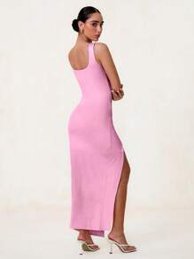 Glamine 镂空扭纹前开衩长裙女装