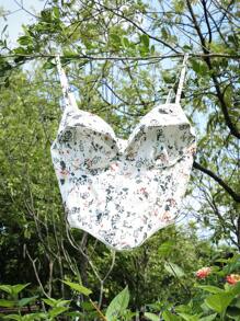 SHEIN 1件女士数码印花无钢圈性感文胸 - 彩色 - 查看 3