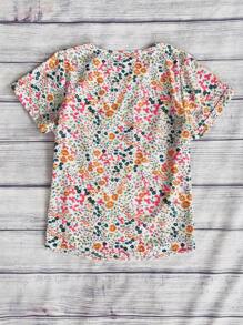 SHEIN LUNE Áo sơ mi tay ngắn in họa tiết toàn bộ phong cách ngày lễ mùa hè cỡ lớn - trắng - Xem 2