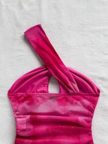 Soleia Blusa con hombro descubierto, espalda abierta y degradado para mujer, adecuada para vacaciones, festivales de música, estilo bohemio, reuniones y tardes de té - Marrón - Ver 5