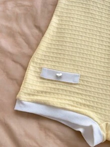 Soleia 女式休闲度假西部海滩婚礼优雅奶油黄色撞色露背吊带连体裤，春夏 - 彩色 - 查看 5