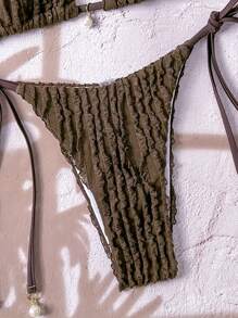 Swim Vcay Spring Break Women 2-Piece Beachwear Swimsuits For Summer - Coffee Brown - View 5