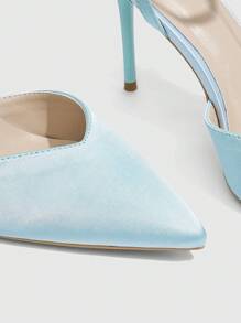 CUCCOO SZL Cuccoo 女士时尚尖头蝴蝶结高跟鞋 - 淺藍色 - 查看 7