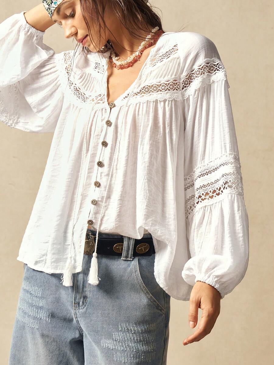 Bohemela Solid Color Woven Loose Fit Women Shirt